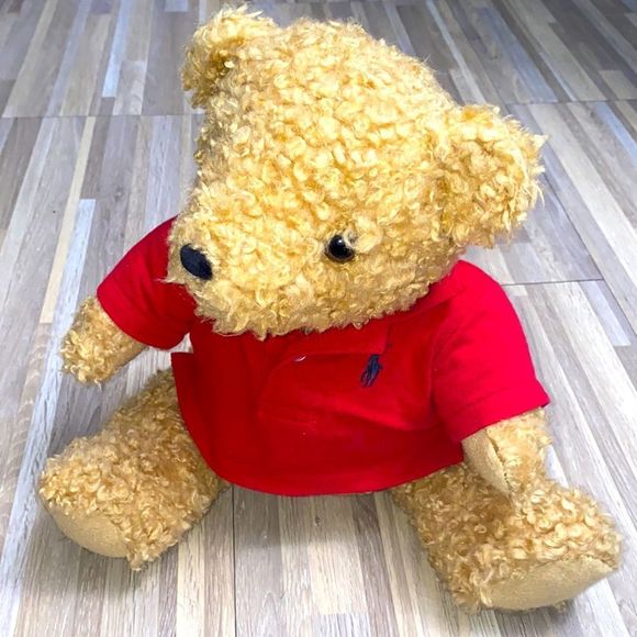Ralph Lauren Toys Red Ralph Lauren Polo Tee Plush Teddy Bear Poseable Jointed Stuffed Animal